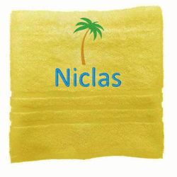 Asciugamano personalizzato con nome splendidamente ricamato Asciugamano da bagno Asciugamano in cotone 100% Asciugamano da bagno con nome (140 x 70 cm, Palma)