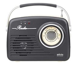 Silva-Schneider Mono 1965, bagageradio, nät- eller batteridrift, svart
