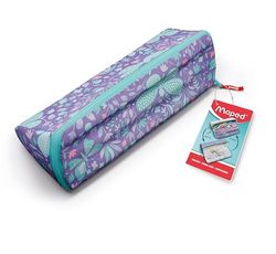 Maped - XXL Opening School Pencil case - Customisable Reversible Pencil case with 1 Side to Colour - Large Practical Opening - Triangular Pencil case 22 x 6 cm - Pastel Pencil case with Glitter