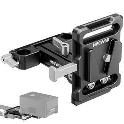 Neewer Piastra batteria mini V Mount con morsetti LWS da 15 mm, inclinazione a 180° pieghevole a forma di L, piastra batteria con blocco a V con pulsante di sgancio rapido, compatibile con SmallRig