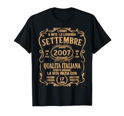 Leggende Sono Nate A Settembre 2007 Regalo 17 Anni Ragazzo Maglietta