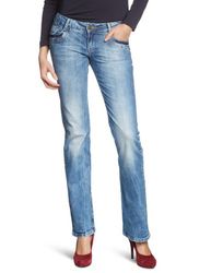 Cross Jeans dam jeans/långa H 480–274/Laura, rak passform, blå, 28W x 32L