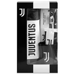 Naturaverde | Kids - Football Team - Juventus Oral Care Kit, Spazzolino da Denti Manuale con Setole Medie, Dentifricio alla Menta da 75ml, Bicchierino con Logo e Astuccio con Logo