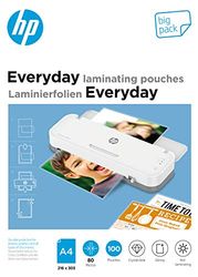 HP Everyday A4 80 Micron Glossy Clear Hot Laminating Pouches (Pack of 100) 9154