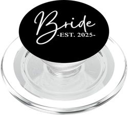 Bride Est. 2025 Lindo compromiso boda fiesta nupcial PopSockets PopGrip para MagSafe