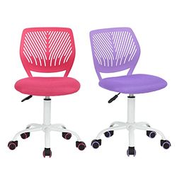 FurnitureR Lot de 2 chaises de Bureau adaptées aux Enfants pour l'apprentissage à la Maison, Fauteuil Roulant Ergonomique réglable en Hauteur pour Les Jeunes apprenants, Couleurs Vives