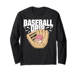 Goteo de béisbol divertido helado Sprinkles ventilador deportivo Manga Larga