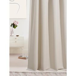 ROOM99 Laurel Curtain with Eyelets, 140 x 250 cm, Width x Height Blackout Opaque Sliding Curtains, Living Room, Bedroom, Light Beige