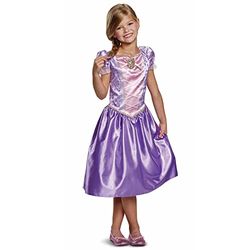 Disney Officiel Classic Deguisement Raiponce Fille Robe Raiponce Déguisement de Princesse Enfant Carnaval Mardi Gras Anniversaire Noël Costume S