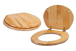 MSV Tapa de Inodoro de Pino, Madera, Marrón