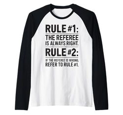 Pallacanestro Arbitro Sport Basket Gioco U Maglia con Maniche Raglan