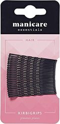 Manicare 24 Kirbigrips Black 5cm, Waved Bobby Pins, Hair Grips For Holding Hair In Place, Styling, Buns, Updo’s, Strong, Secure, Durable, Suitable For All Hair Types And Lengths, Hairdressing Salon