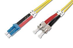 DIGITUS DK-2931-03, Cable De Fibra Óptica OS2, 3 m, LC a ST, Dúplex, 1/10 Gbit/s, Cable LAN De Fibra Óptica Monomodo SM, Tipo De Fibra: 9/125 µ, Amarillo (Yellow)