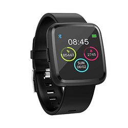 novasmart - runR III smartwatch, activiteitentracker, smartband met kleurenscherm, hartslag- en bloeddrukmetingen, slaapmeter, calorieënteller, stappenteller - zwart/rood