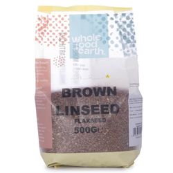 Wholefood Earth Graines de lin brunes 500 g, sans OGM, naturelles, riches en fibres, source de protéines