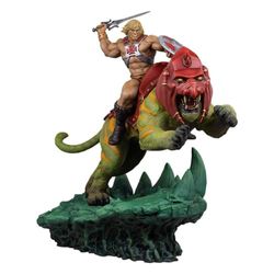 Tweeterhead Masters of The Universe statyett He-Man and Battle Cat Classic Deluxe 59 cm