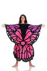 Kanguru Butterfly Papillon, Veste Polaire femme à manches , Plaid canape, sweat femme, Couverture polaire, poncho femme, pull femme, cadeau femme Adultes, sweat plaid, Rose, Bleu, Noir, 120 x 120 cm
