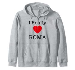 I Really Love Rome Italy Style, Roma Italia Illustration Felpa con Cappuccio