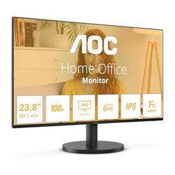 AOC 24B3CA2 - 24 Inch FHD monitor, IPS, 100Hz, 1ms, USB-C Connectivity 65W Power delivery, Ultra Narrow Boarder, FlickerFree, Speakers (1920 x 1080 250 cd/m HDMI 1.4 / DP 1.4/ USB-C)