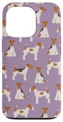 Wire Fox Terrier Pattern In Pink Lilac Case for iPhone 13 Pro