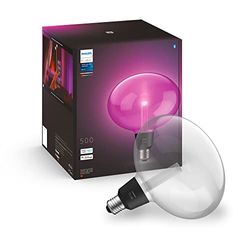 Philips Hue White and Color Ambiance Lightguide ljuskälla, E27, LED 6.5W, Ellips, 500 lumen, 2000-6500 Kelvin, Zigbee & BT, 25000 timmar, röststyrning via Amazon Alexa, Google Assistant och Siri