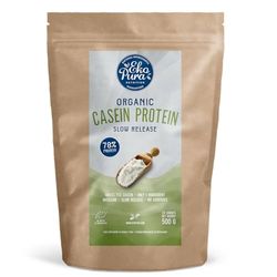 Organic Casein Protein - Naturel - 78% de Protéines - Protéine de Caséine Bio - Sans Additifs - 500g