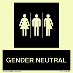 Female, Male and Non-gender specific in black panel Sign - 85x85mm - S85