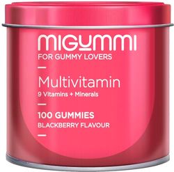 Gominolas Multivitaminas | 100 Gummies sabor natural a Mora | Vitaminas C, D, B12, E, A, B6, B5, Ácido Fólico, Biotina, Zinc, Yodo, Colina | 12 vitaminas y minerales | Vitaminas gominolas | Veganas