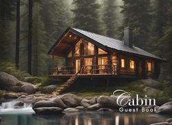 Cabin Guest Book: Guest Book for Vacation Home, Airbnb, Visitor Rental, Visitor’s Log Book for Recording Name & Memories
