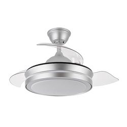 Eden pulse Ventilator, zilver, 72 W, 6120 lm, 3 uitklapbare vleugels, instelbare temperatuur, 32/47 x 40/91 cm