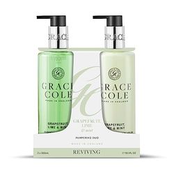 Grace Cole Grapefruit Lime & Mint Hand Duo Set Gift Set 1 x Hand Wash, 1 x Hand & Body Lotion 300ml - Essential Oils - Vegan - Made In England