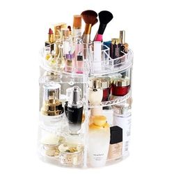Globly Portatrucco Rotante a 360° Organizzatore per Prodotti di Cosmetica e Bellezza Trucchi Pennelli e Profumi