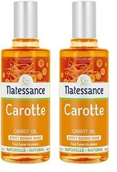 Natessance Huile de Carotte Naturelle Tonifiante et Bronzante, 50 ml, 1 pièce (Lot de 2)