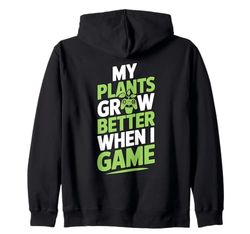 Pixel Garden Gamer Plants Grow Design Zip Hoodie