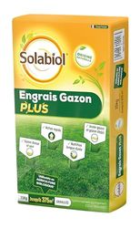 SOLABIOL Engrais Gazon Plus - 15 kg - Granulés - Jusqu'à 375m² - Nutrition Longue Durée - Gazon Dense & Vert - Action Rapide - Utilisable En Agriculture Biologique SOGAZPLUS15