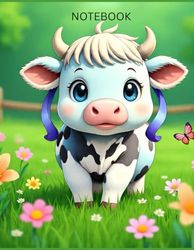 CUTE COW COMPOSITION NOTEBOOK: BLANK LINED PAPER FOR NOTES, LISTS, STUDIES
