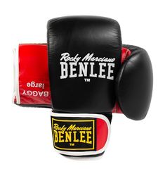 Benlee boxningshandskar av läder, säckig svart/röd M