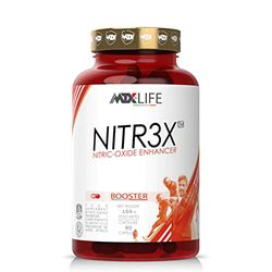 MTX nutrition NITR3X 90 capsulas - Matriz de Arginina AAKG, Citrulina Malato y Beta-Alanina… de poderosos efectos: vasodilatación, recuperación