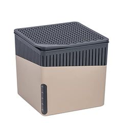 WENKO rumsfuktad kub, luftfuktare minskar mögel och lukt, påfyllningsskål med 1 kg kornblock, klarar upp till 1,6 l fukt, mått (BHT): 16,5 x 15,7 x 16,5 cm, beige