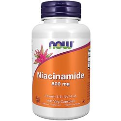 Now Foods, Niacinamide, 500mg, 100 Vegan Capsules, Lab-Tested, Vitamin B3, Gluten Free, Soy Free, Vegetarian
