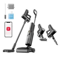 roborock F25 Ace Combo Aspiradora-Fregona en Seco y Húmedo, 5 en 1 Multifunción, Aspiradora Sin Cable de 20.000 Pa, Autolimpieza a 90 °C y Secado Rápido, Ruedas Asistidas, 60 Min de Duración, WiFi