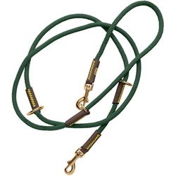 HUNTER Laisse réglable Malia pour Chien, Couleur : Vert foncé/Marron foncé, Corde Souple et Cuir Robuste, réglable en 3 Positions, légère, résistante, Look Moderne, fabriquée en Allemagne, Taille : 8