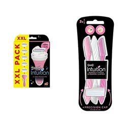 Wilkinson Sword - Intuition Complete Bundle for Women | Includes Razor Handle + 1 Blade Refill and Intuition Eyebrow Shaper
