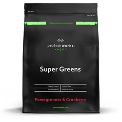 Protein Works - Super Greens Powder , Nutrient Dense Detox Shake , Supports Immune System , Vegan , 83 Shakes , Pomegranate & Cranberry , 1kg