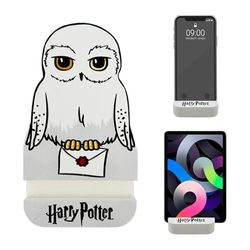 WONDEE Harry Potter mobilhållare bord och Ipad/surfplattehållare bord med Hedwig Harry Potter uggla design – Harry Potter-fanartikel, original mobiltelefonstativ/surfplattestativ, presentidé att samla