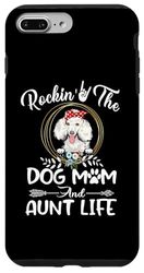 Custodia per iPhone 7 Plus/8 Plus Poodle Rocking The Dog Mom and Aunt Life Mothers Day