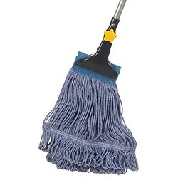 Yocada - Mocio in cotone resistente per uso industriale e commerciale, con estremità ad anello, bastone in metallo con morsetto a ganascia, per la pulizia del pavimento, lunghezza 132 cm