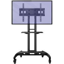 Invision GT1200 ScreenStation Mobiele TV - Standaard Trolley - Anti-omval & Ultrastabiel - voor 32-75 inch HDR LED/LCD-TV-Schermen - Zware Uitvoering – met Zwenkwielen - VESA 600x400 Beugel GT1200