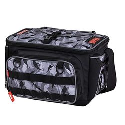 Rapala, LureCamo Vistas met opbergvakken, visaccessoires, Lite-formaat, waterdicht materiaal, verstelbare gevoerde schouderriem, meerdere vakken, 35 x 25 x 22 cm, grijs/zwart