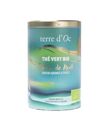 terre d'Oc - Thé Vert Bio de Noël - Saveur Agrumes & Epices - Féérie de Noël - Vrac - 100g